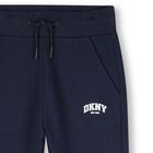 Boys Beige & Navy Blue Logo Joggers Set, 1, hi-res