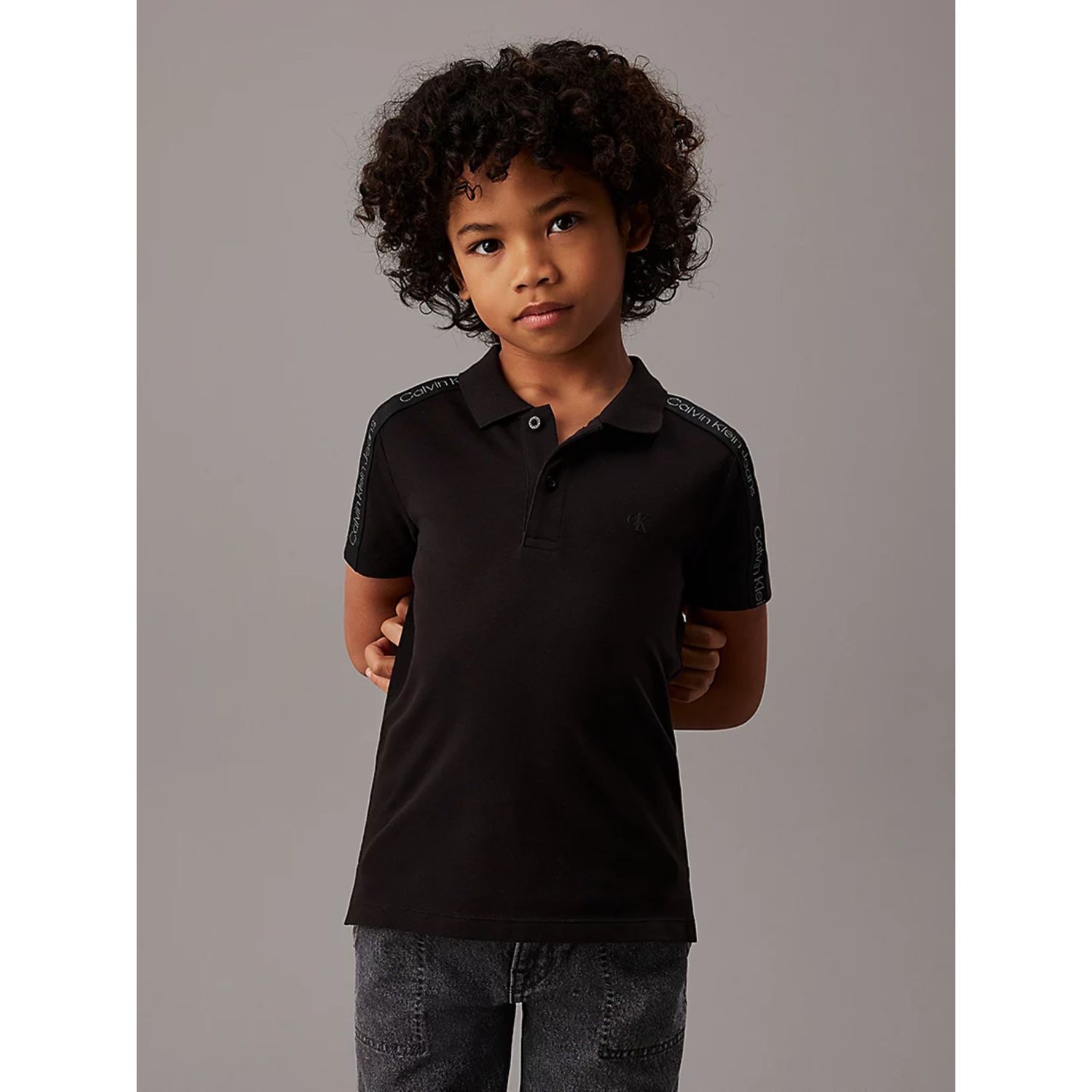 Boys Black Logo Polo Shirt, 1, hi-res image number null
