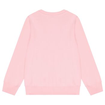 Girls Pink Teddy Bear Logo Sweatshirt