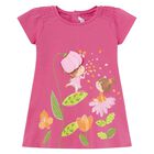 Younger Girls Pink Floral Dress, 1, hi-res