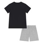 Younger Boys Black & Grey Smiley Logo Shorts Set, 1, hi-res