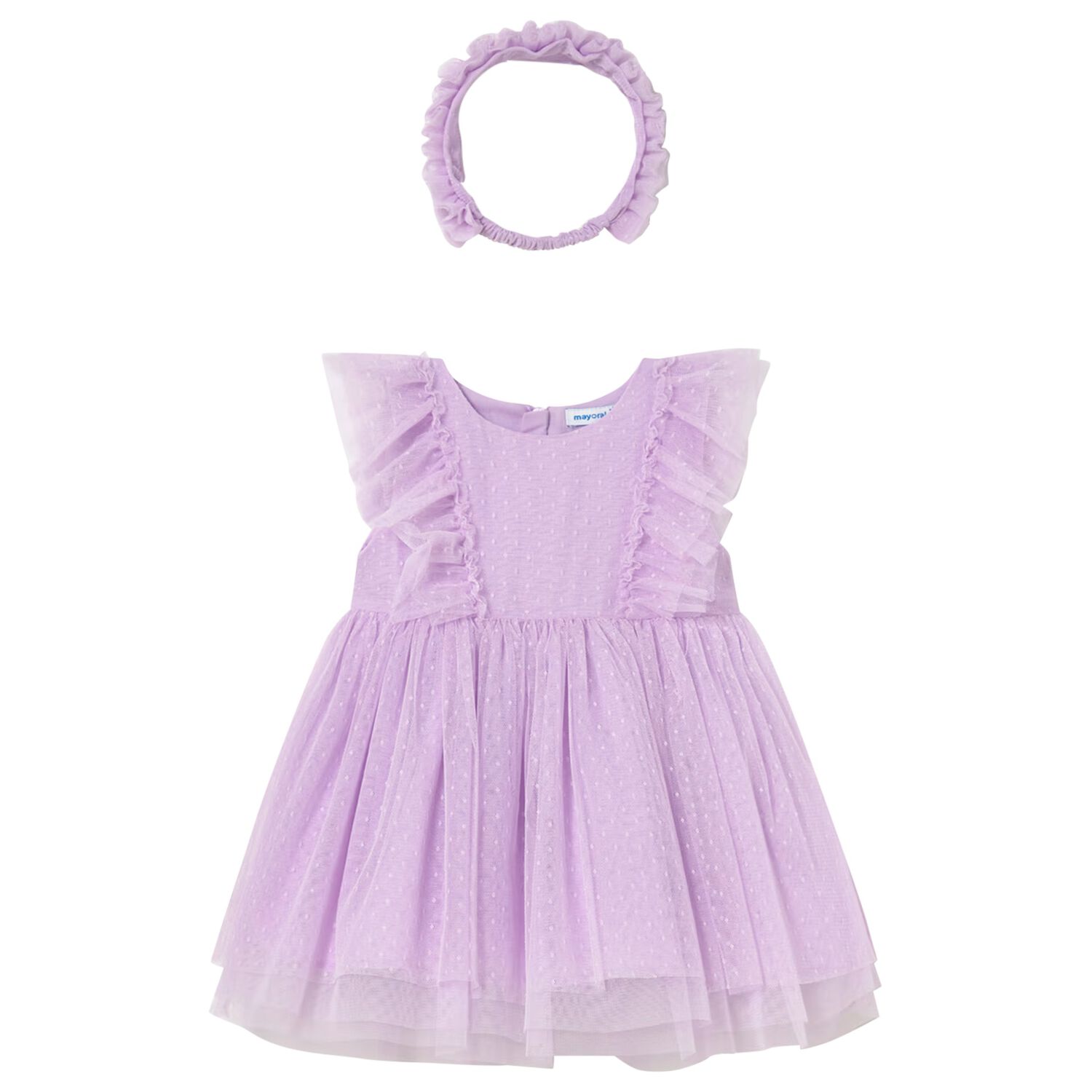 Younger Girls Pink Tulle Dress Set, 2, hi-res