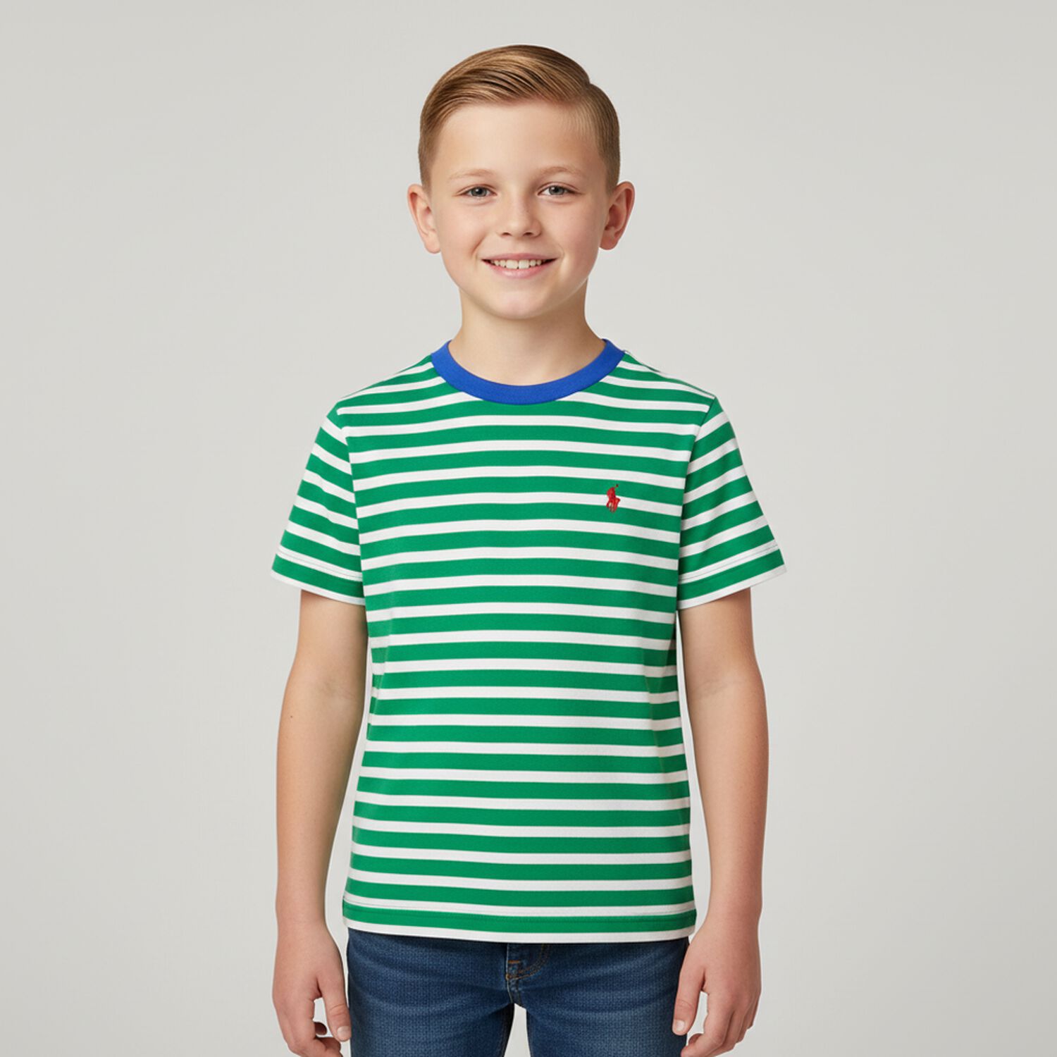 Boys White & Green Logo T-Shirt, 1, hi-res