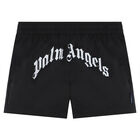 Black Logo Swim Shorts, 1, hi-res