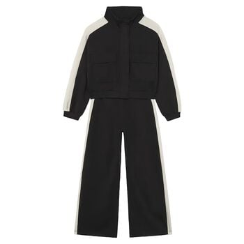 Girls Black & Ivory Tracksuit