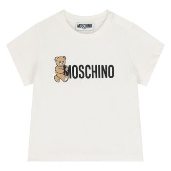 Younger White Teddy Bear Logo T-Shirt