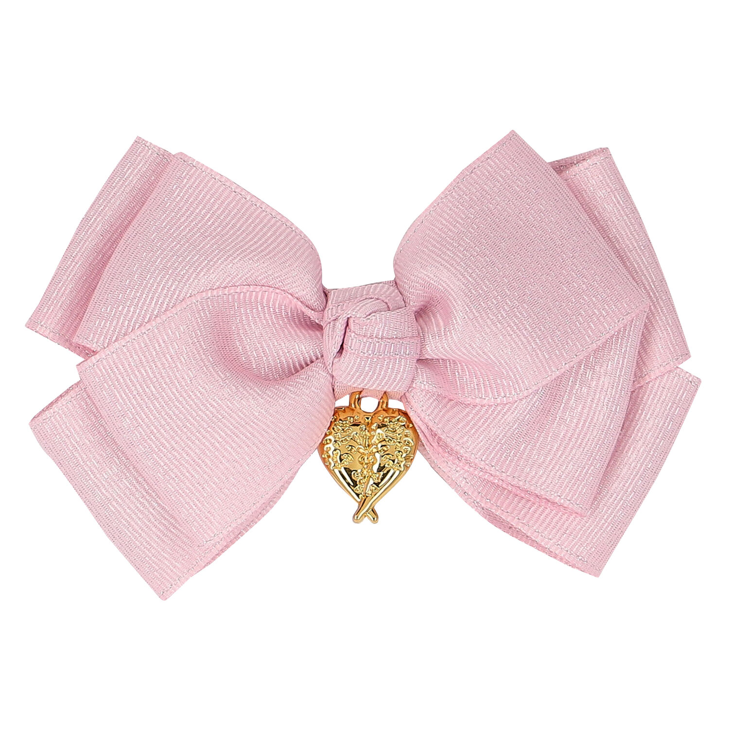 Girls Pink Bow Hairclip, 2, hi-res image number null