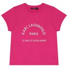 Girls Pink & Gold Logo T-Shirt, 3, hi-res