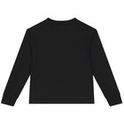 Black Teddy Bear Logo Long Sleeve Top, 1, hi-res