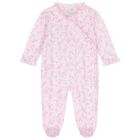 Baby Girls White & Pink Old English Roses Babygrow, 1, hi-res