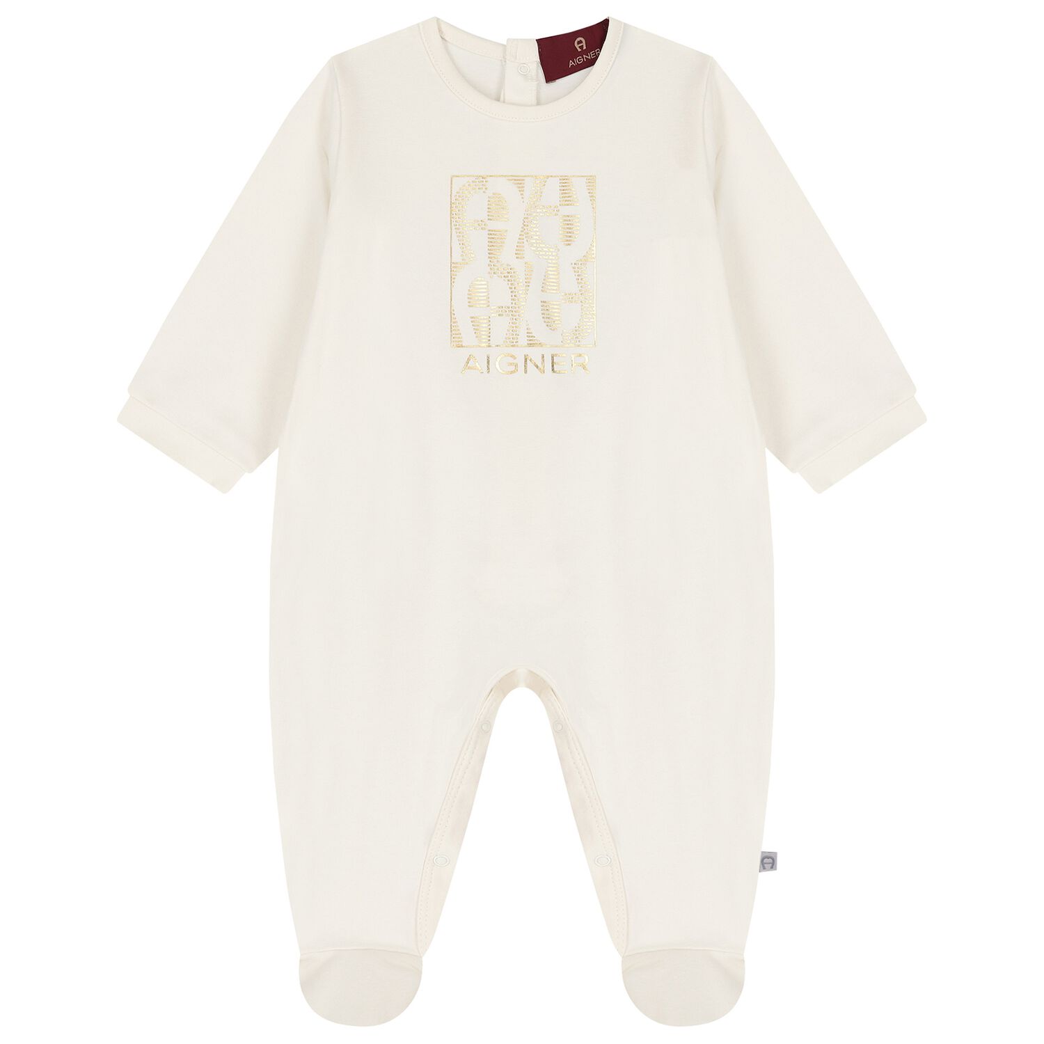 Ivory & Gold Logo Babygrow, 1, hi-res image number null
