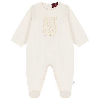 Ivory & Gold Logo Babygrow