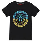 Boys Black Logo T-Shirt, 2, hi-res