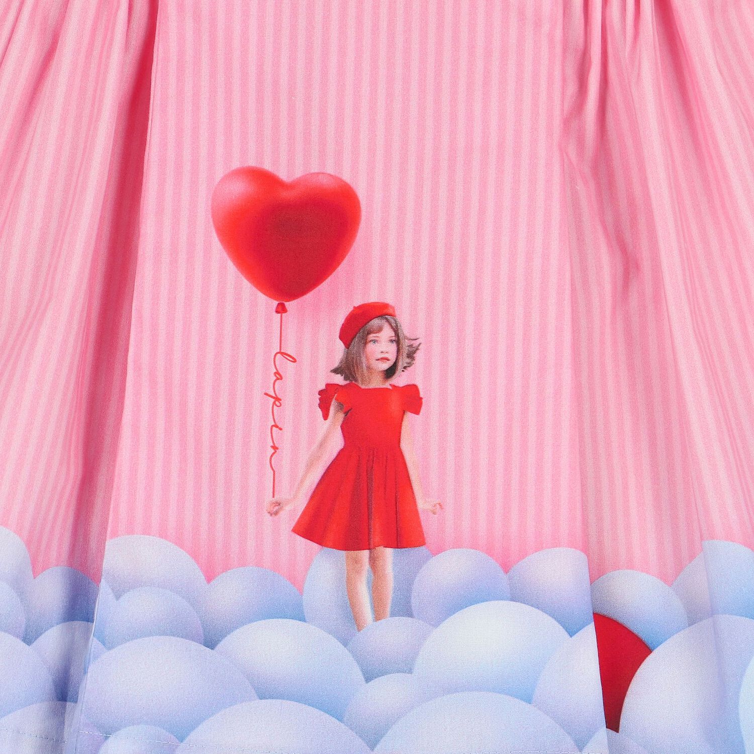 Girls Pink Striped Bow Dress, 1, hi-res