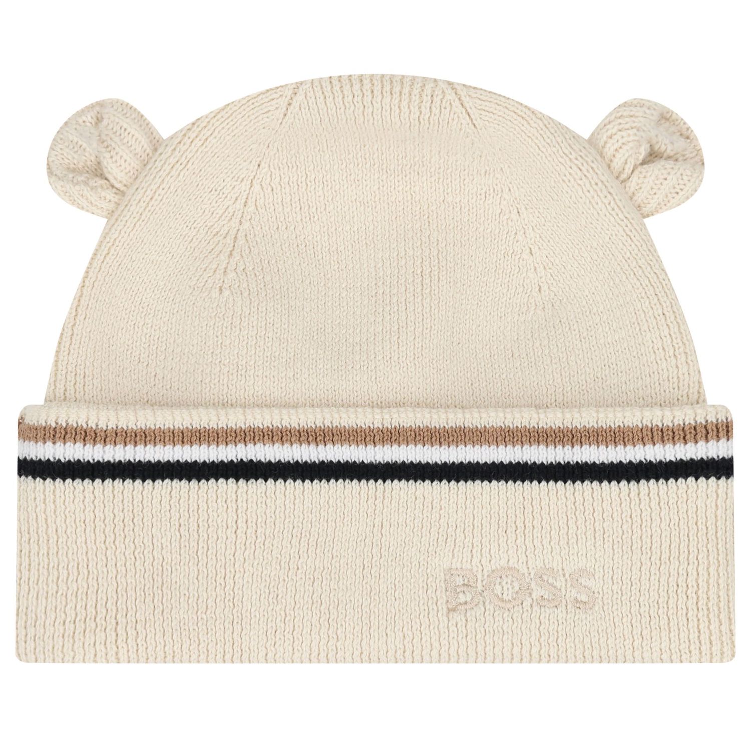 Beige Hat & Bootie Logo Baby Gift Set, 1, hi-res