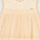 Girls Beige Stars Tulle Dress, 1, hi-res