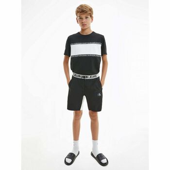 Boys Black & Grey Logo Shorts
