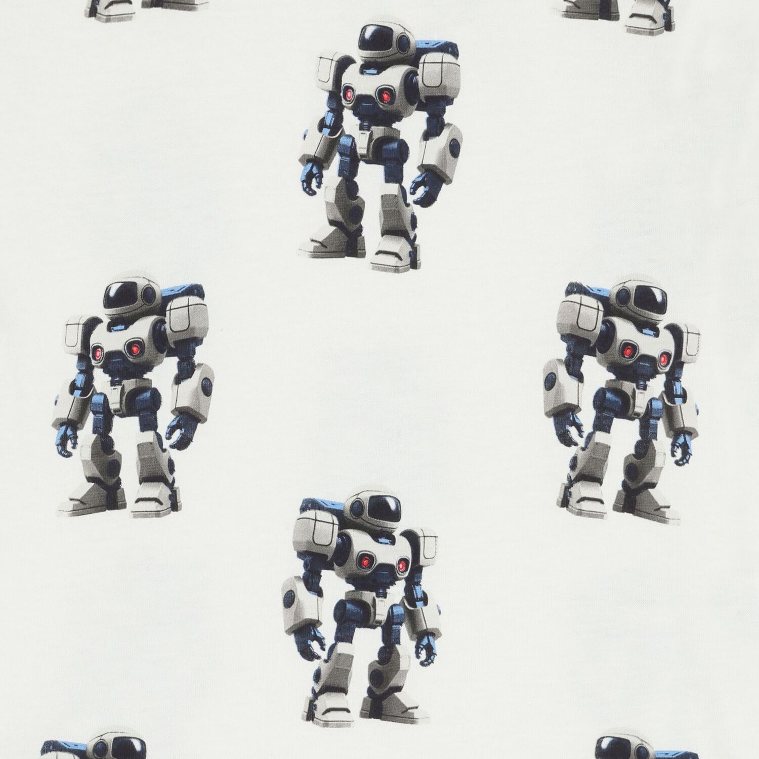 تي شيرت أولاد بطبعة روبوت باللون العاجي, 1, hi-res