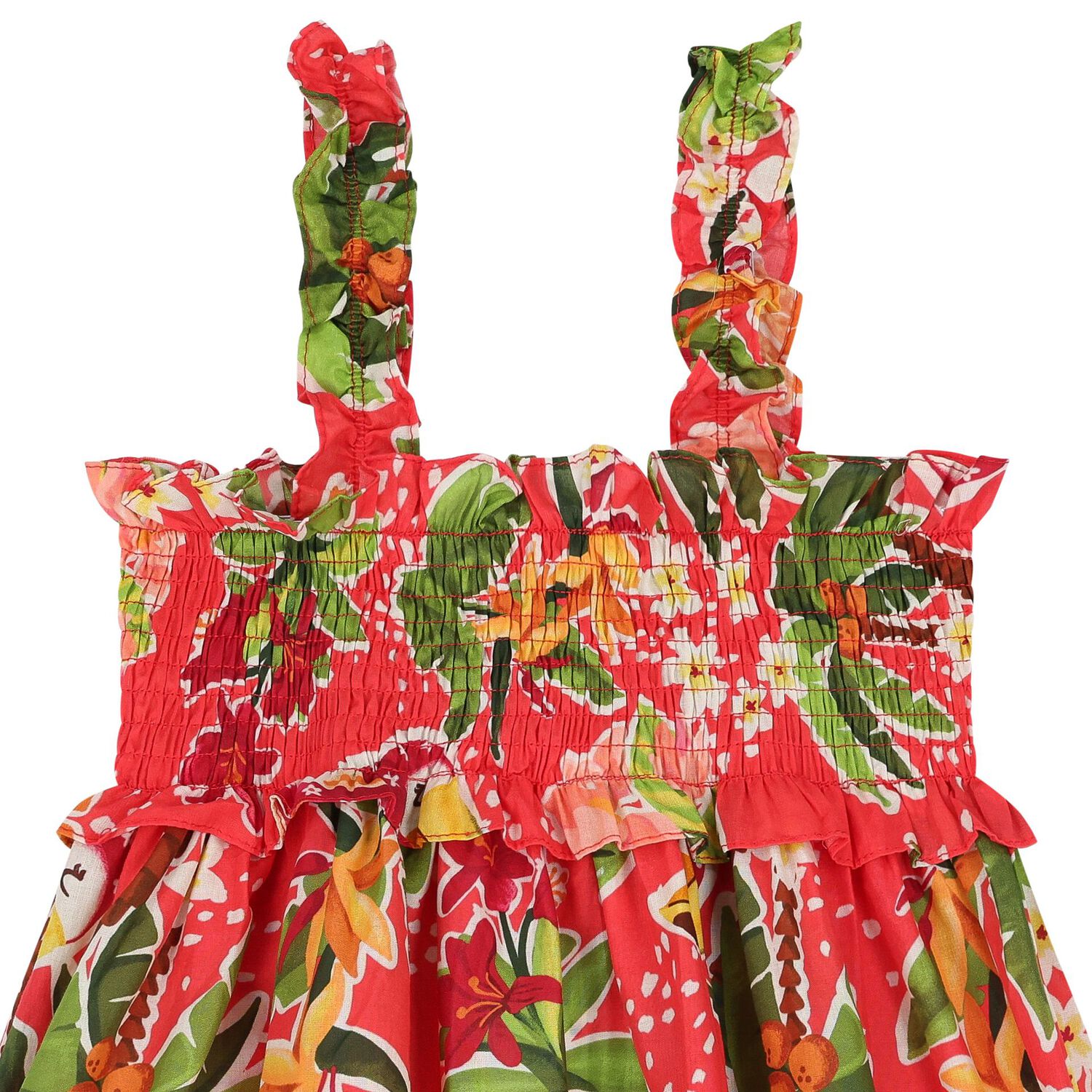 Girls Red Palm Tree Dress Set, 2, hi-res image number null