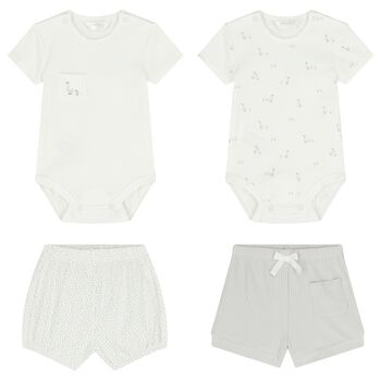 Ivory & Grey Bodysuits Set ( 2 Pack )