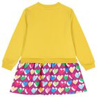 Girls Yellow & Pink Logo Heart Dress, 1, hi-res