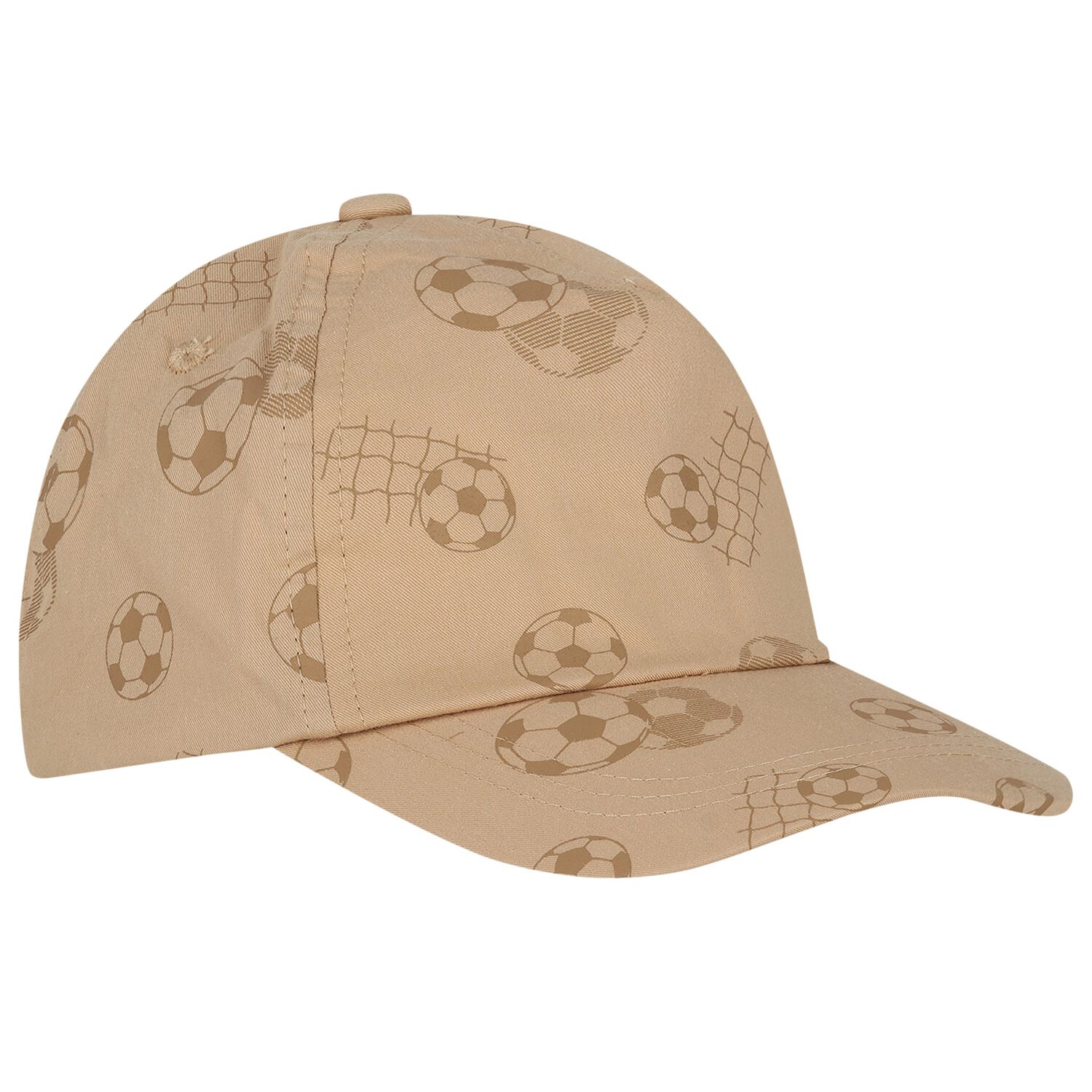 Baby Boys Beige Football Cap, 1, hi-res