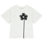 Girls White Logo Flower T-Shirt, 1, hi-res