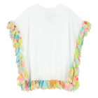 Girls White & Rainbow Petal Kaftan, 1, hi-res