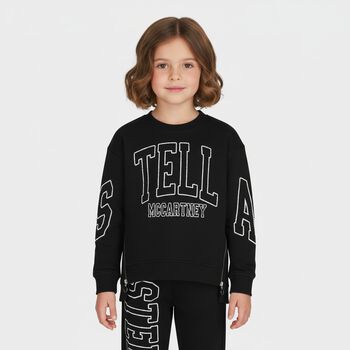 Girls Black Logo Sweatshirt