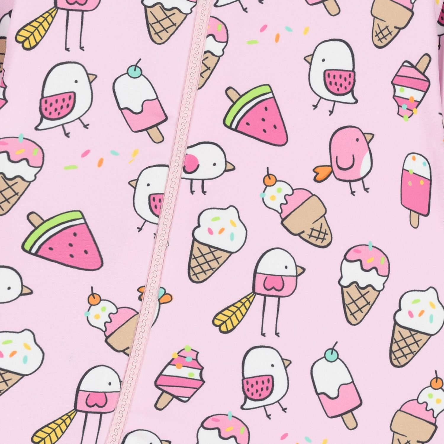 Baby Girls Pink Sun Suit & Hat Set (UPF40+), 2, hi-res image number null