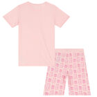 Girls Pink Logo Pyjamas, 2, hi-res