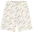 Ivory & Beige Logo Shorts, 1, hi-res
