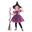 Girls Pink & Black Halloween Witch Costume, 1, hi-res