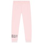 بدلة بنات رياضية بالشعار باللون الوردي, 1, hi-res