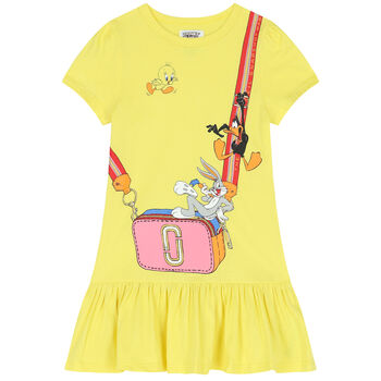 Girls Yellow Logo Dress