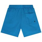 Boys Mini Me Blue Logo Swim Shorts, 1, hi-res