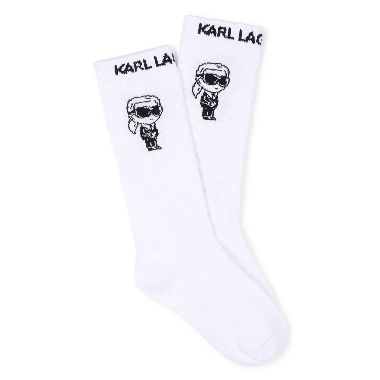 White Ikonik Karl Logo Socks, 1, hi-res