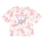 Girls White Logo Floral T-Shirt, 3, hi-res