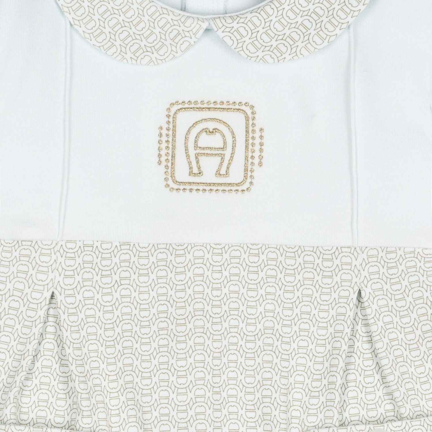 Baby Boys Blue & Gold Logo Babygrow, 1, hi-res