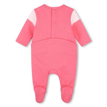 Baby Girls Pink Logo Babygrow