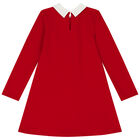 Girls Red Teddy Bear Dress, 1, hi-res