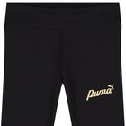 Girls Black Logo Leggings, 1, hi-res