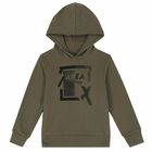 Boys Khaki Green Hoodie, 1, hi-res