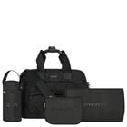 حقيبة تغيير حفاضات الأطفال المبطنة بشعار أسود, 1, hi-res