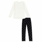 Girls White & Black Legging Set, 1, hi-res