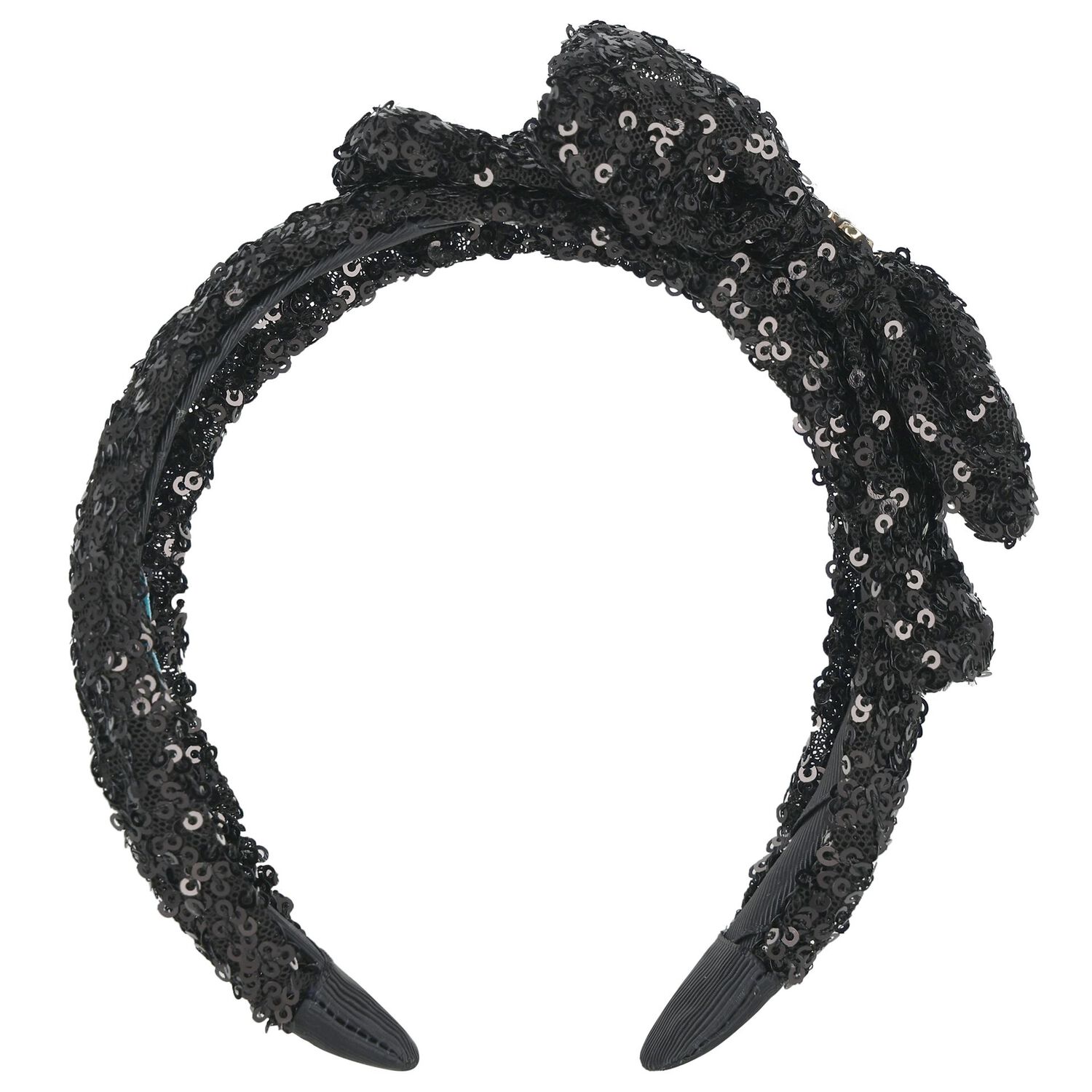 Girls Black Sequin Headband, 1, hi-res