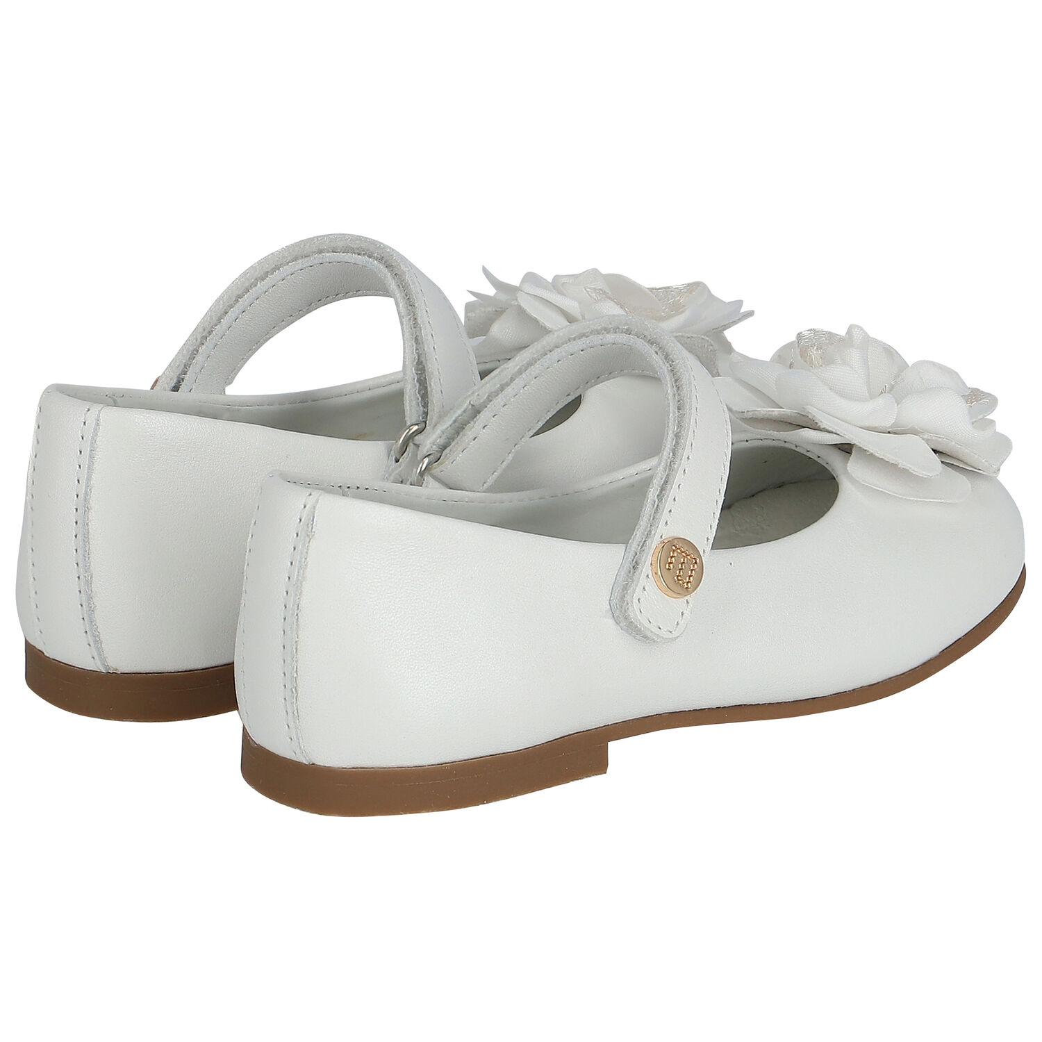 Younger Girls White Flower Shoes, 1, hi-res image number null