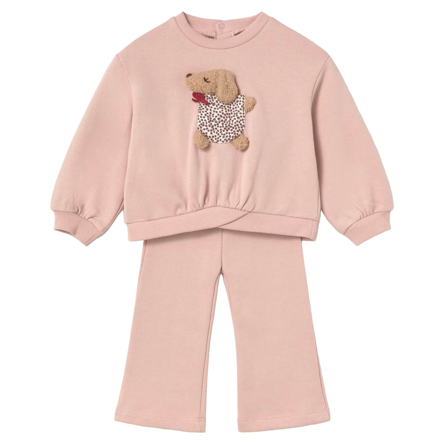 Younger Girls Pink Dog Tracksuit, 1, hi-res