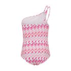 Girls White & Pink Zig Zag Swimsuit, 1, hi-res