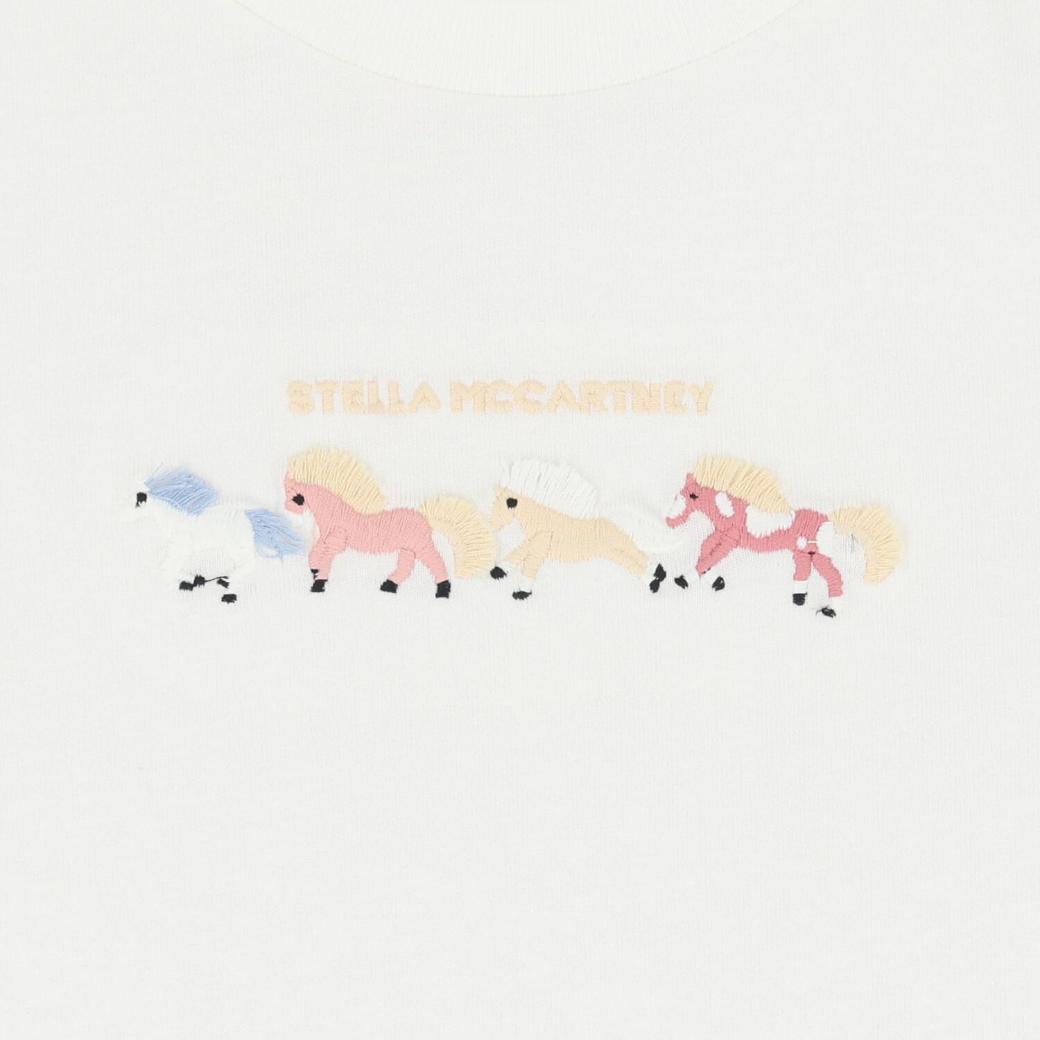 Younger Girls Ivory Horse Logo T-Shirt, 1, hi-res